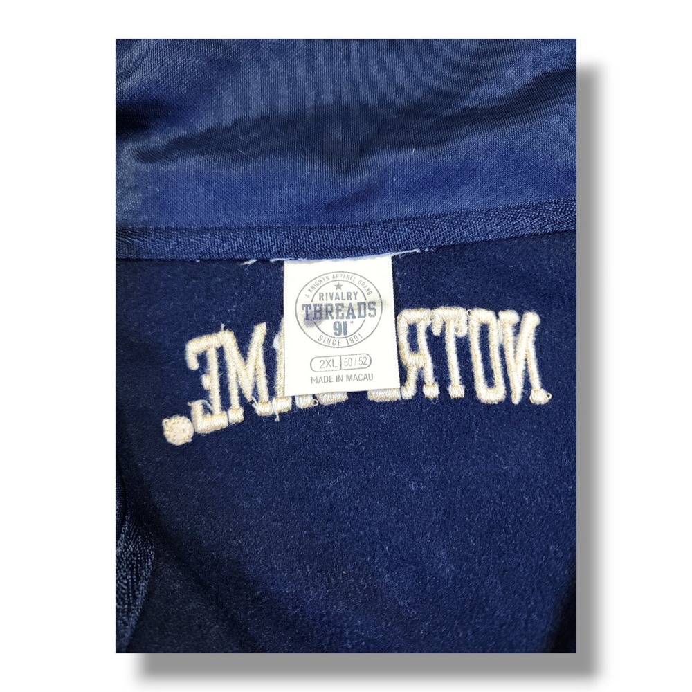 Rivalry Threads 91 Norte Dame Blue Embroidered Zip Up Light‎ Jacket Men's 2XL - Picture 8 of 14